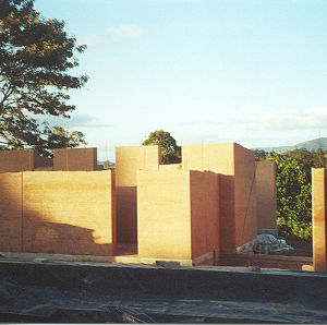 Rammed earth walls for the Ecocentre at Crystal Waters, Queensland