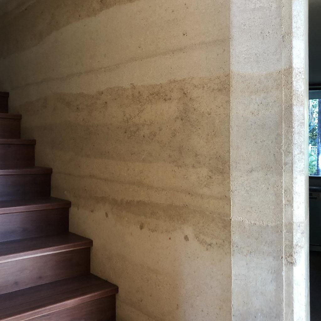 Feature wall, rammed earth